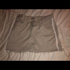 beige jean skirt